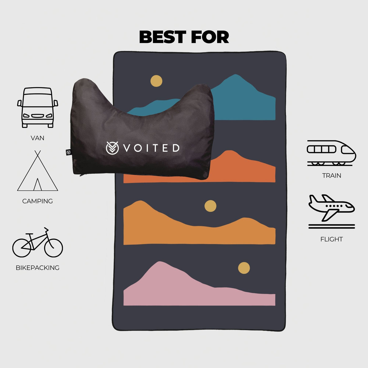 VOITED NeckPack Travel PillowBlanket - Trailtrekker