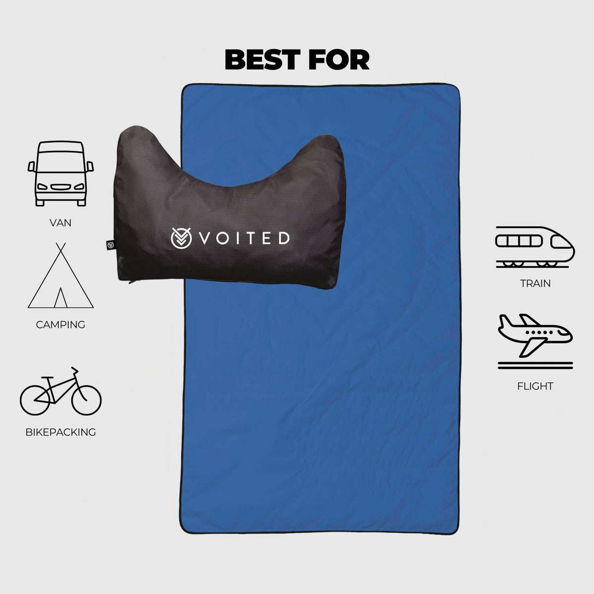 VOITED NeckPack Travel PillowBlanket - Waterfall