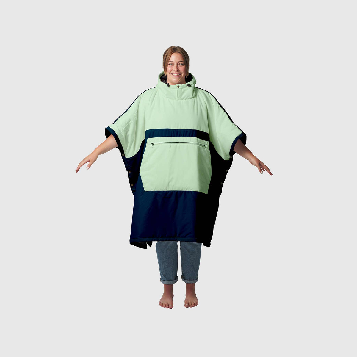 Voited Trooper Outdoor Premium Poncho-Blanket - Ocean Navy / Cameo Green