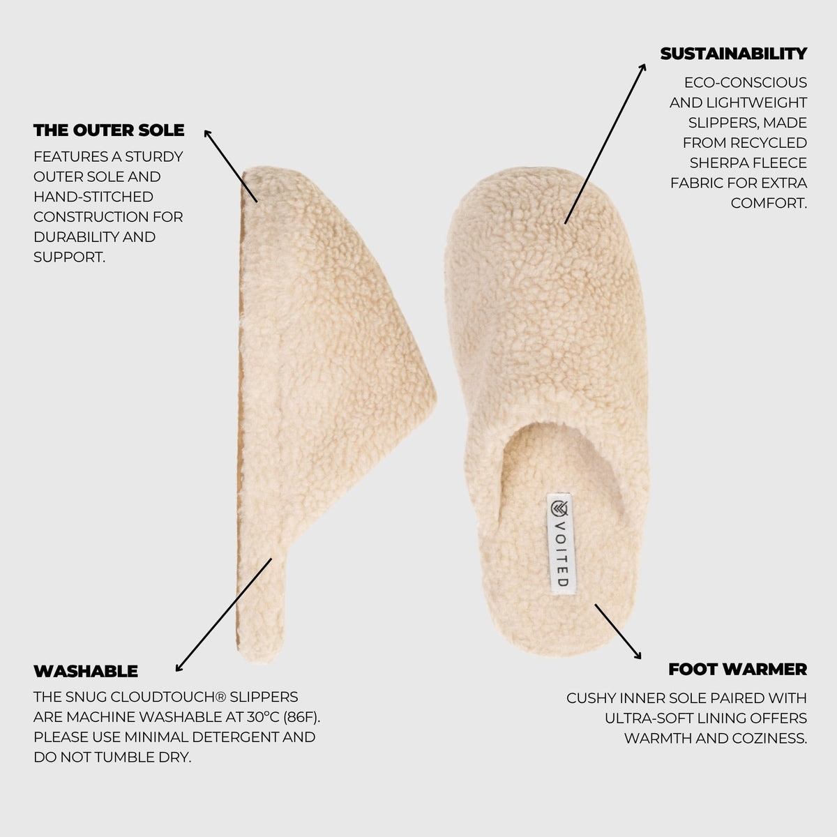 VOITED Snug CloudTouch® Slipper - Cotton