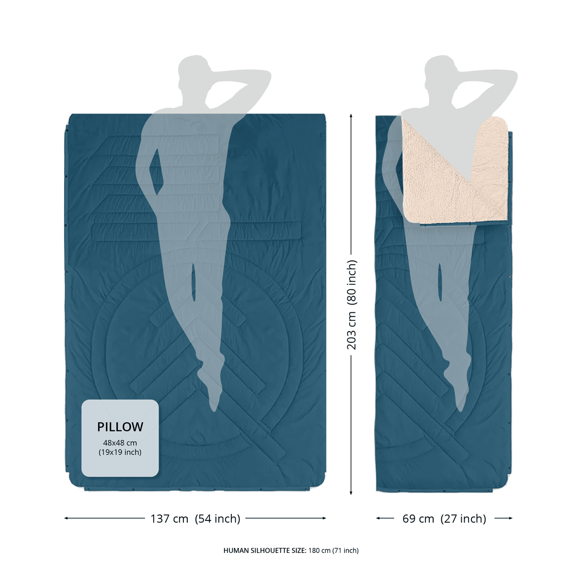 Voited Cloudtouch™ Indoor/Outdoor Camping Blanket - Camp Vibes Powder