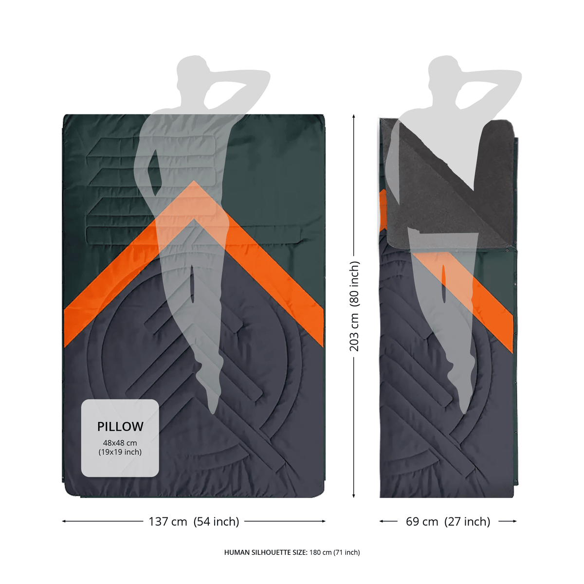 Voited Fleece Outdoor Camping Blanket - Blue Dancer