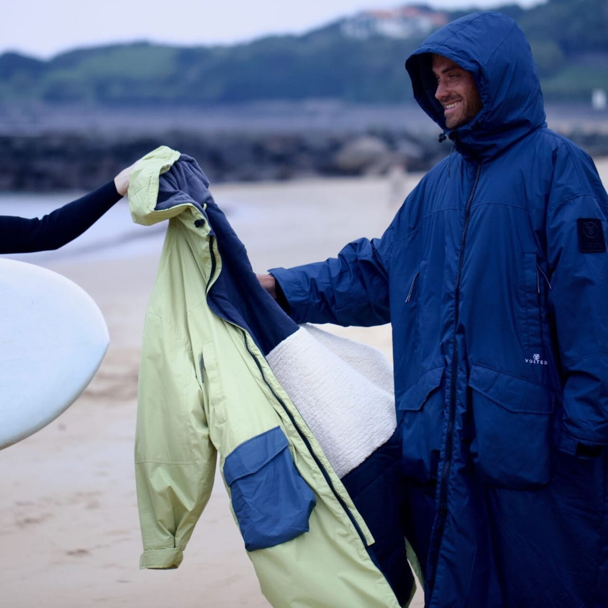 Voited Outdoor Change Robe & Drycoat For Surfing, Camping, Vanlife & Wild Swimming - Ocean Navy