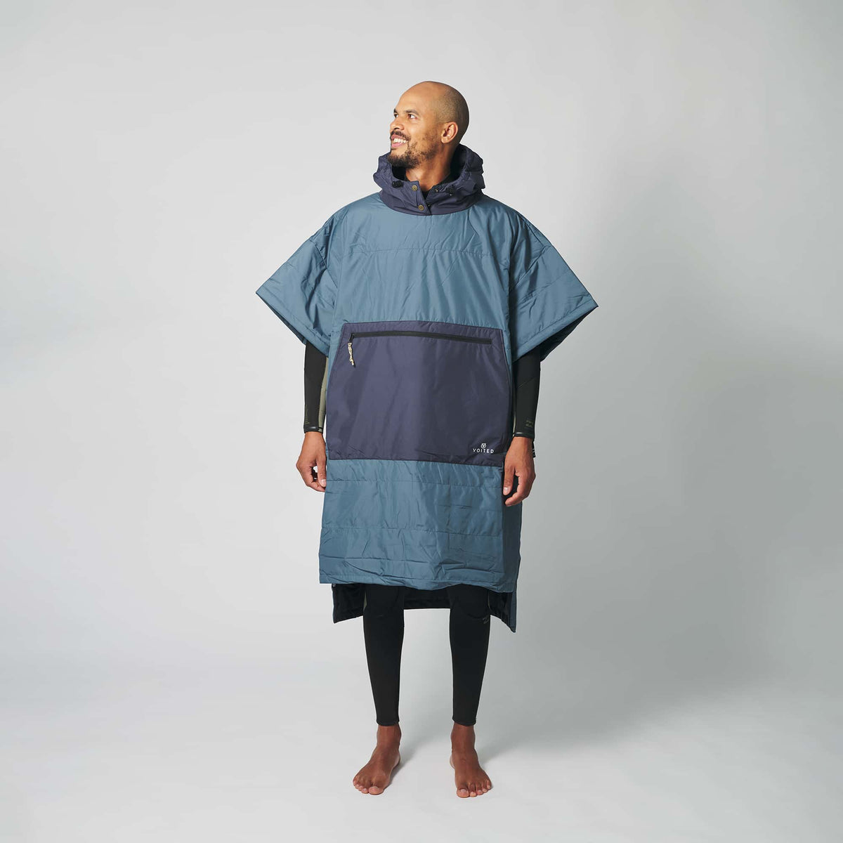 Voited Outdoor Poncho For Surfing, Camping, Vanlife & Wild Swimming - Marsh Grey / Graphite