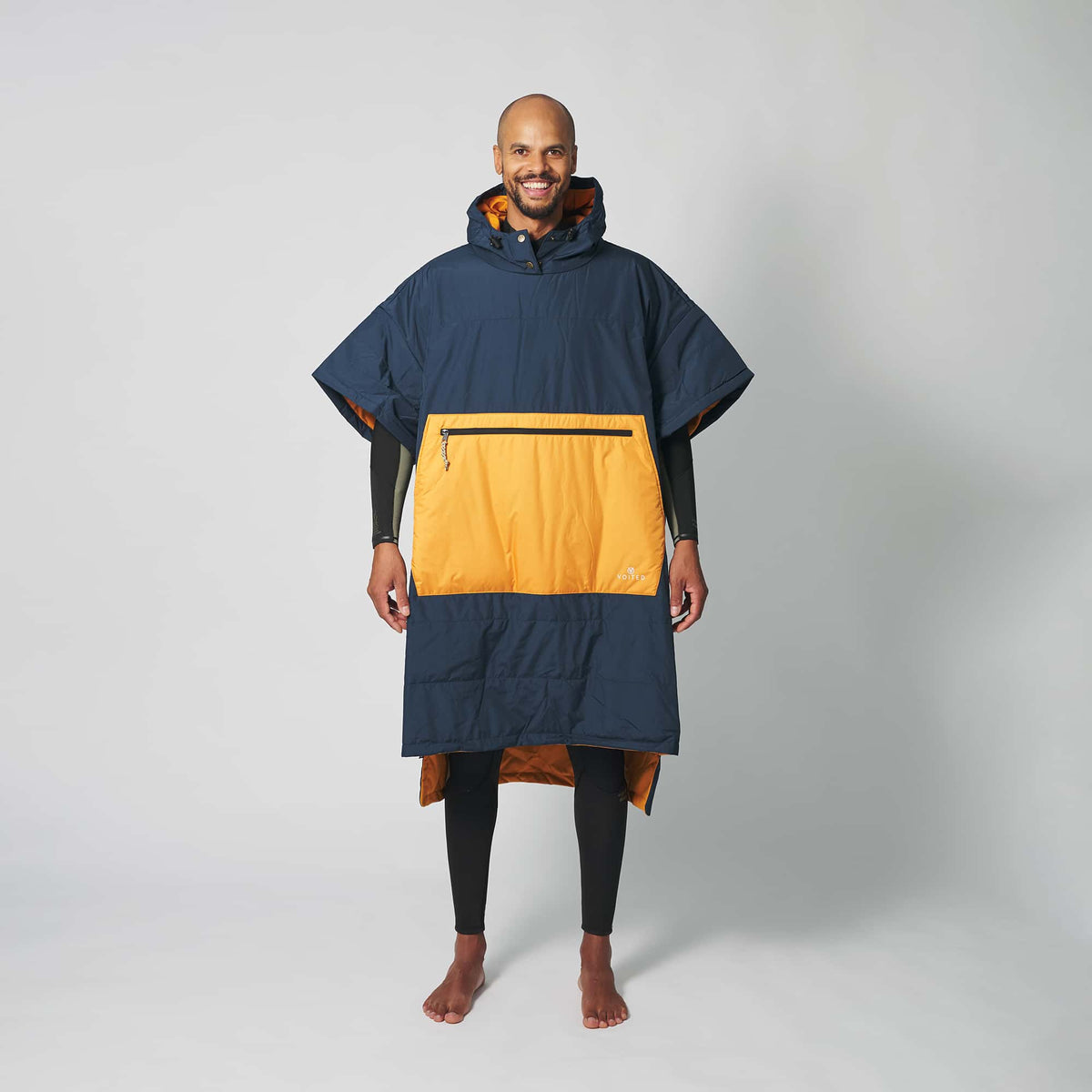 Voited Outdoor Poncho For Surfing, Camping, Vanlife & Wild Swimming - Ocean Navy / Desert
